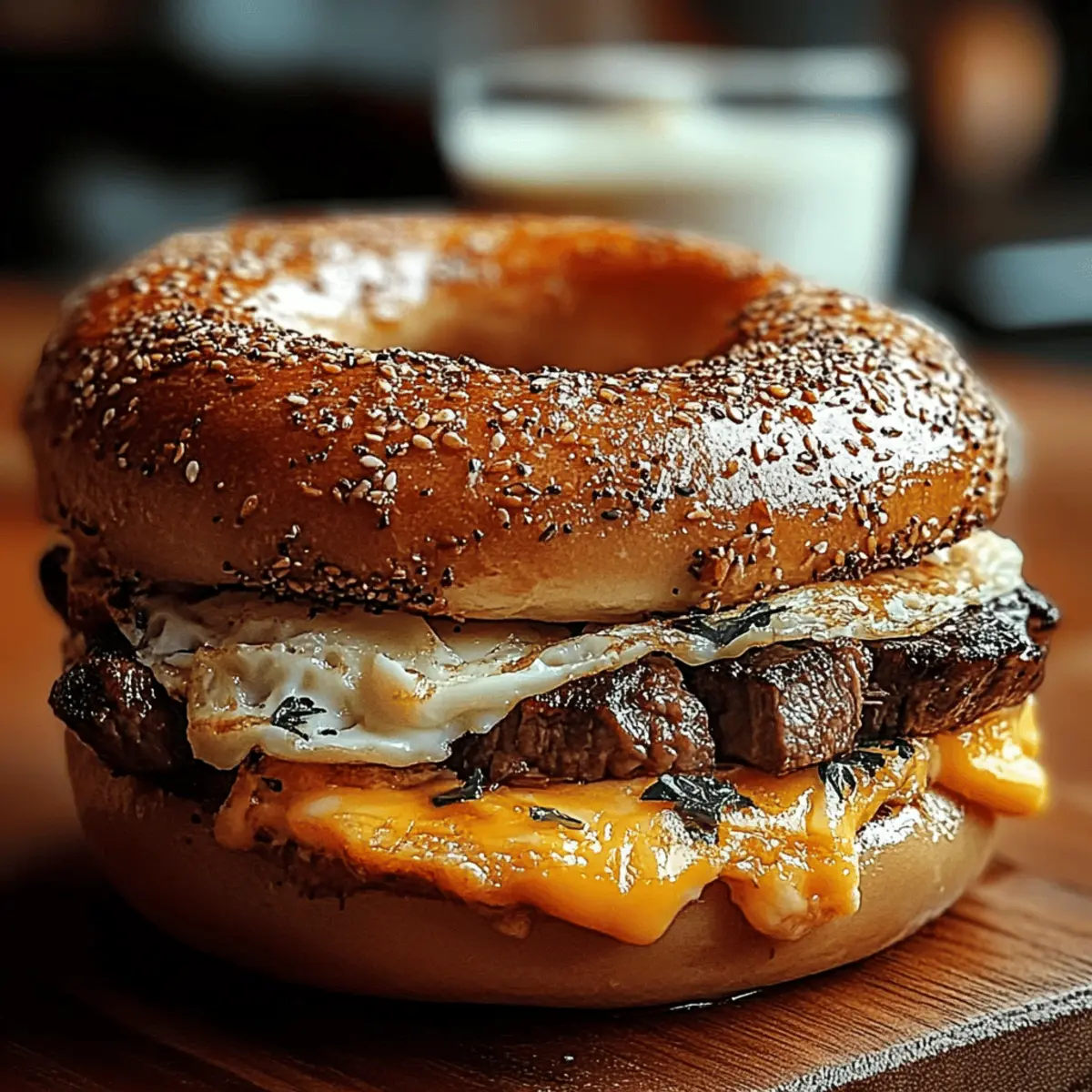 Steak Egg Cheese Bagel