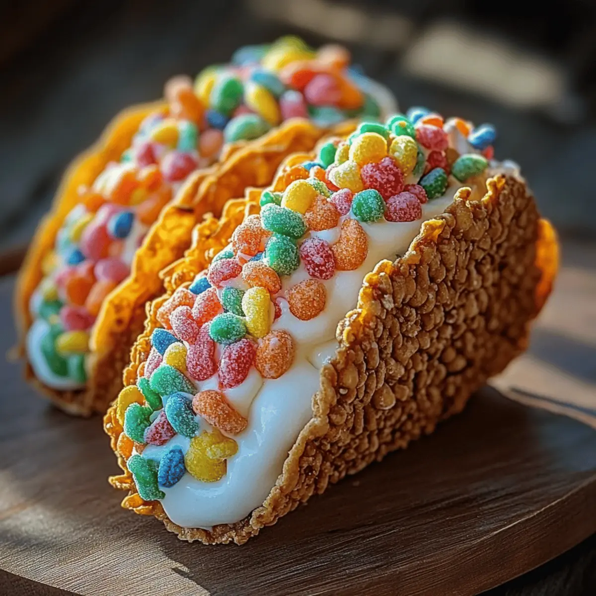 Fruity Pebbles Cheesecake Tacos
