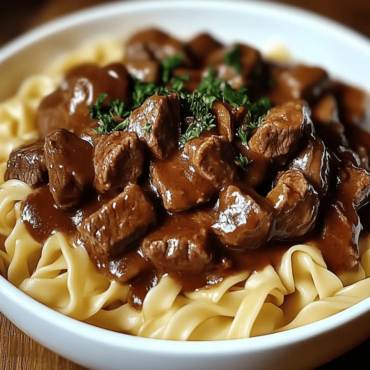 Beef Tips and Noodles