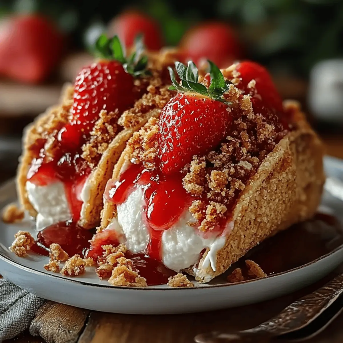 Strawberry Crunch Cheesecake Tacos