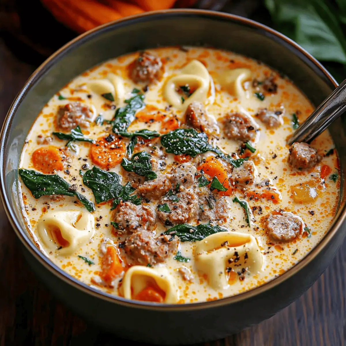 Creamy Sausage Tortellini Soup