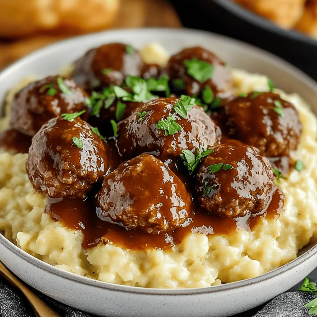 Slow Cooker Salisbury Meatballs