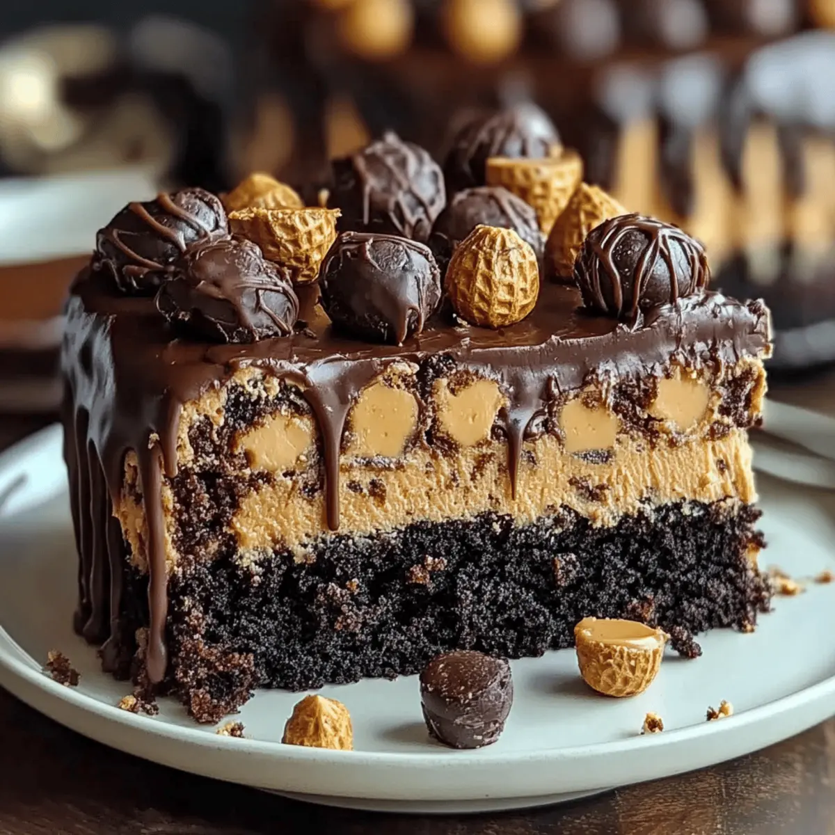 Reeses Peanut Butter Earthquake Cake