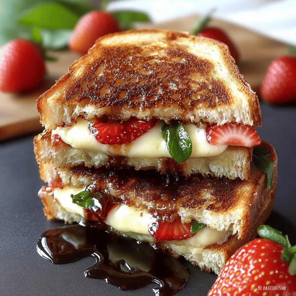 Strawberry Balsamic Brie Grilled Cheese