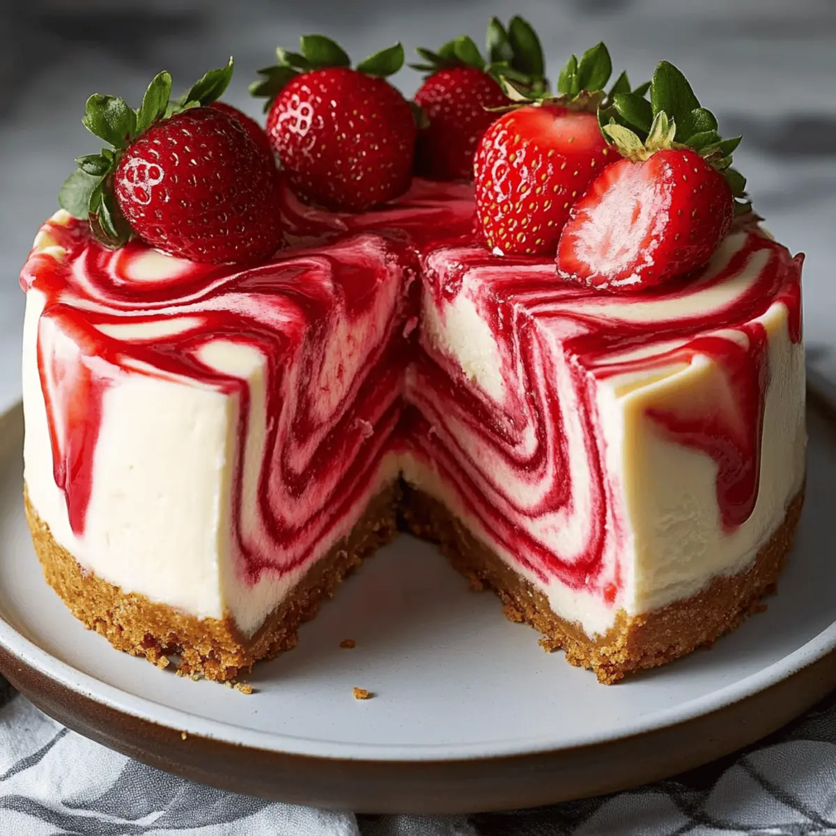 Strawberry Swirl Cheesecake