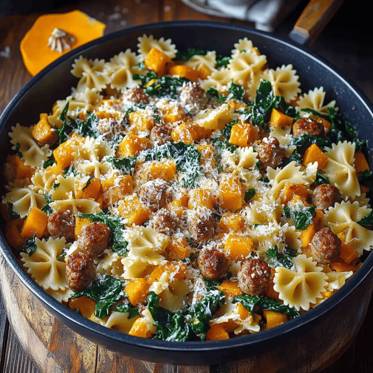 Butternut Squash Pasta Sausage Spinach