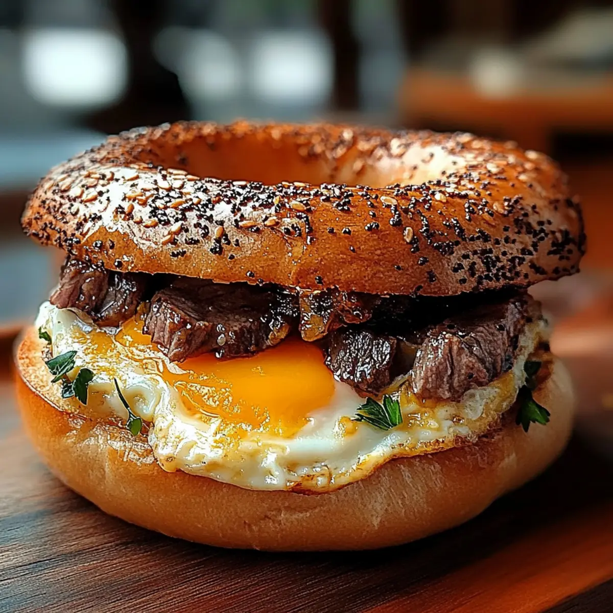 Steak Egg Cheese Bagel