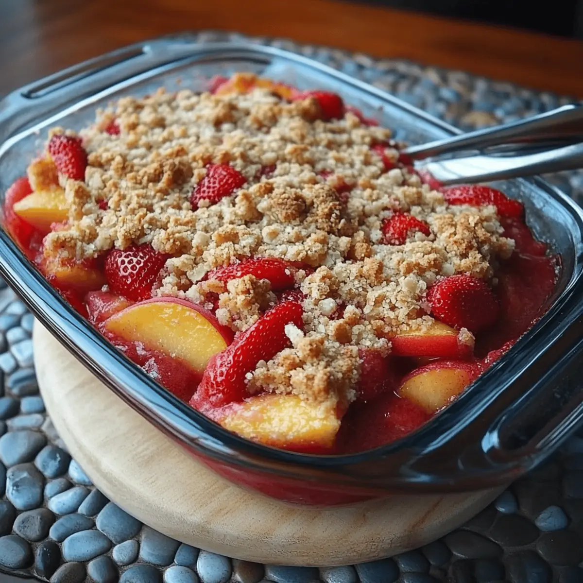 Peach Strawberry Crisp