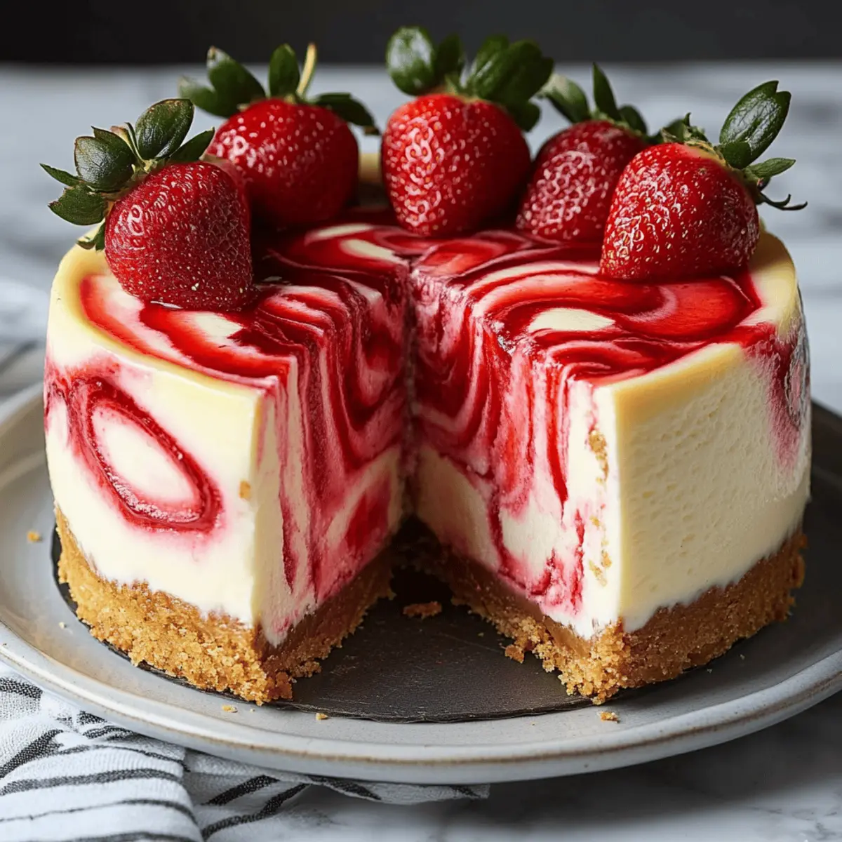 Strawberry Swirl Cheesecake