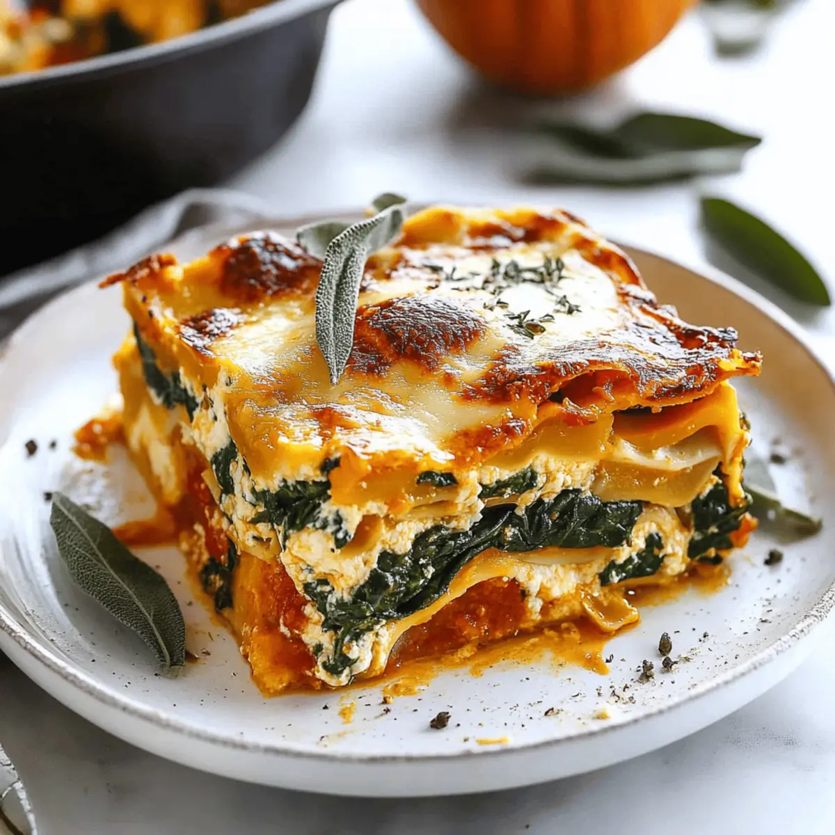Pumpkin Spinach Lasagna