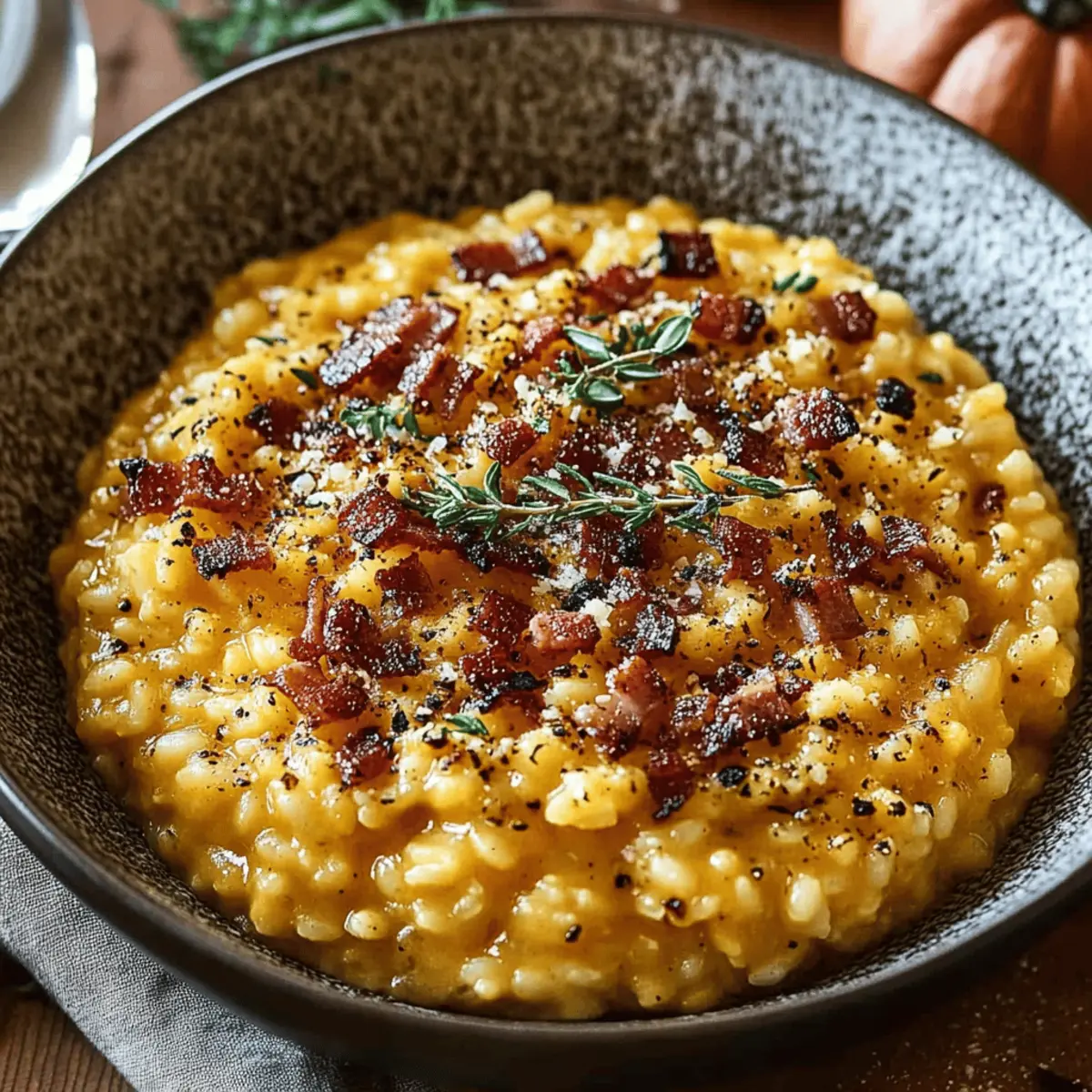 Pumpkin Bacon Parmesan Risotto