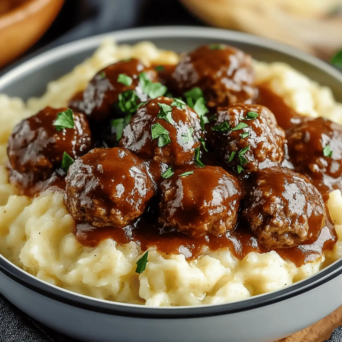 Slow Cooker Salisbury Meatballs