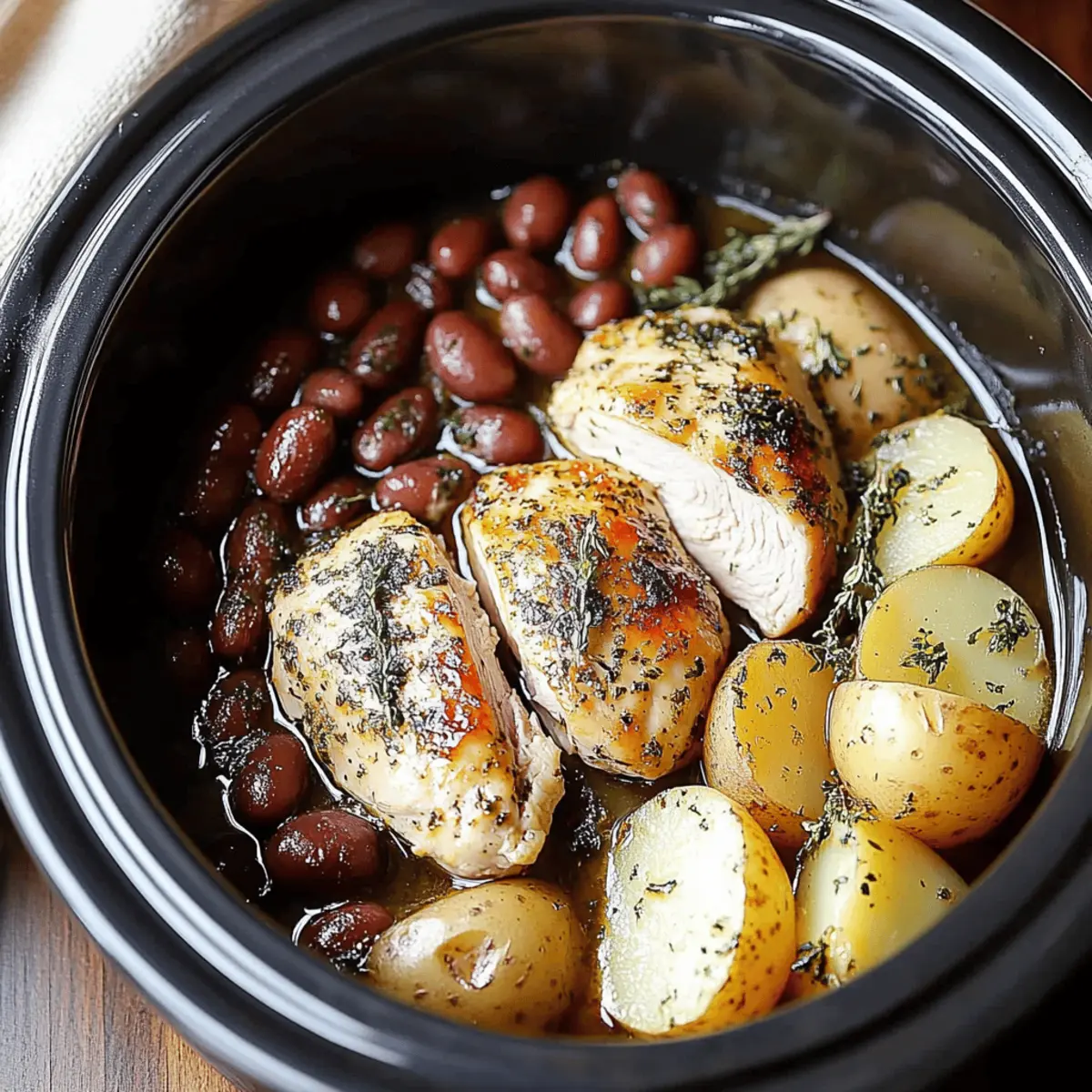 Crockpot Chicken Potatoes Beans