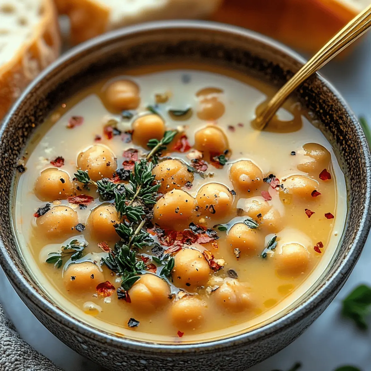 Garlic Chickpea Soup
