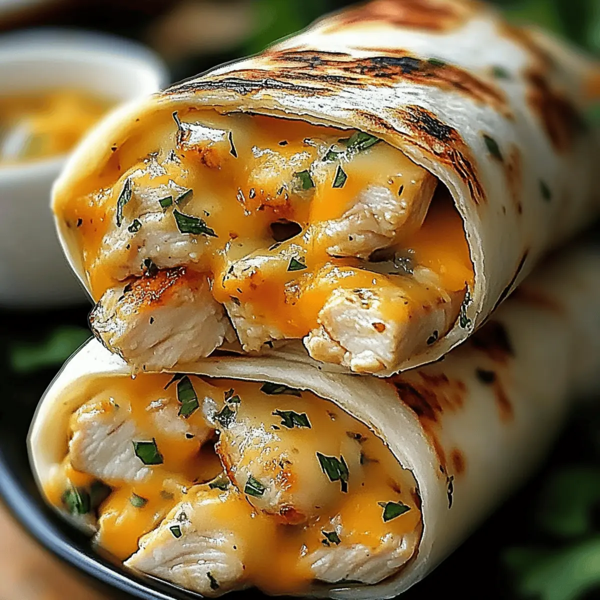 Cheesy Garlic Chicken Wraps