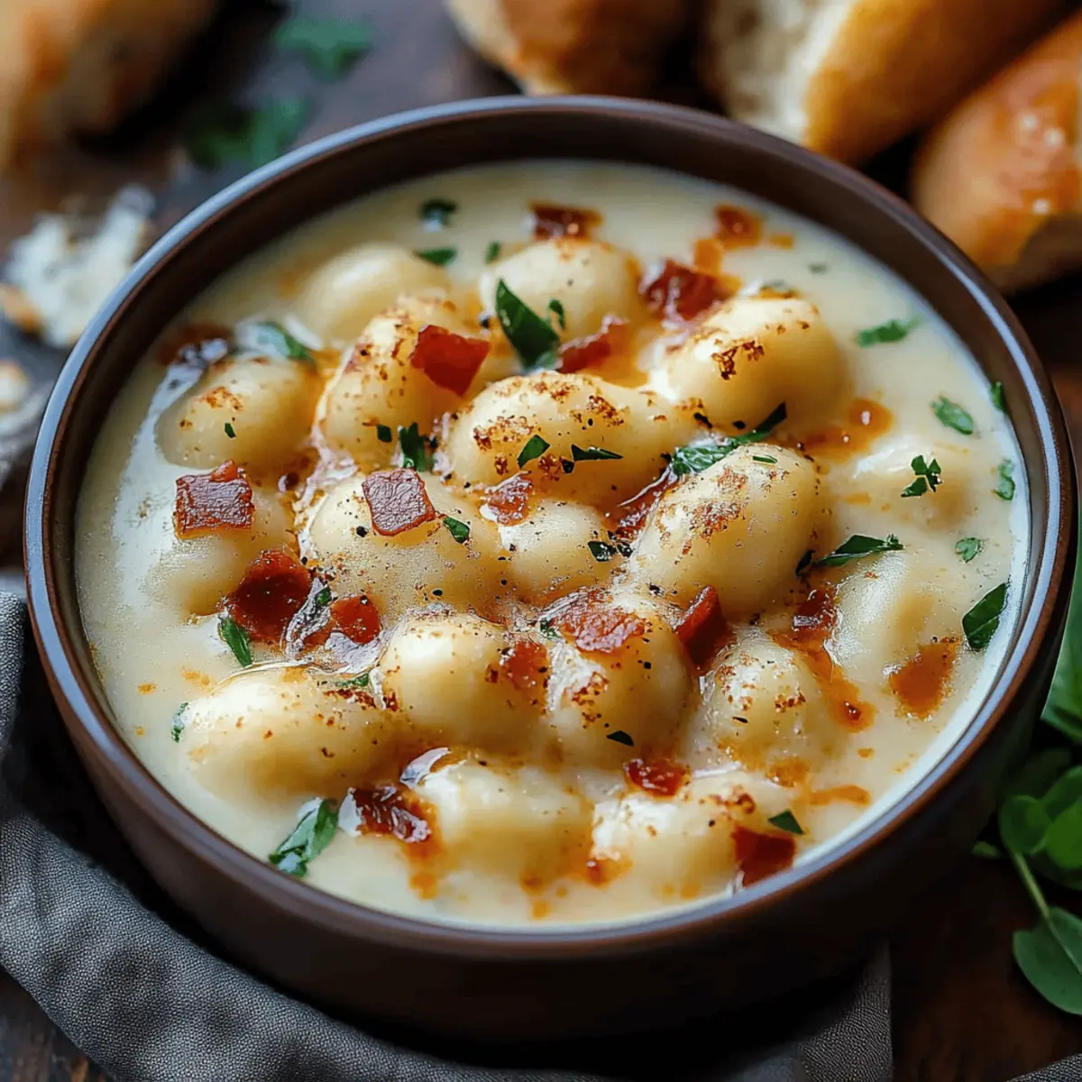 Cheddar Gnocchi Soup