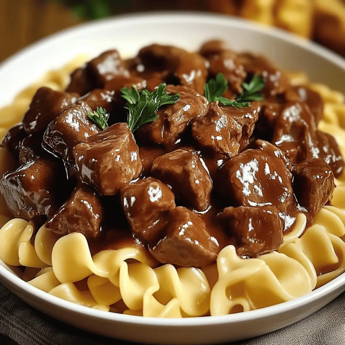 Beef Tips and Noodles