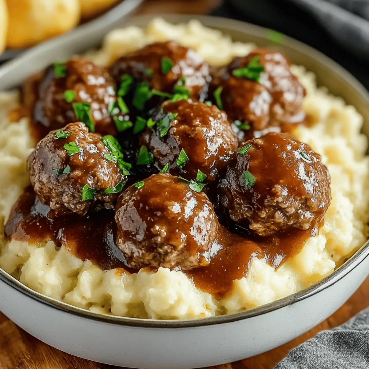 Slow Cooker Salisbury Meatballs