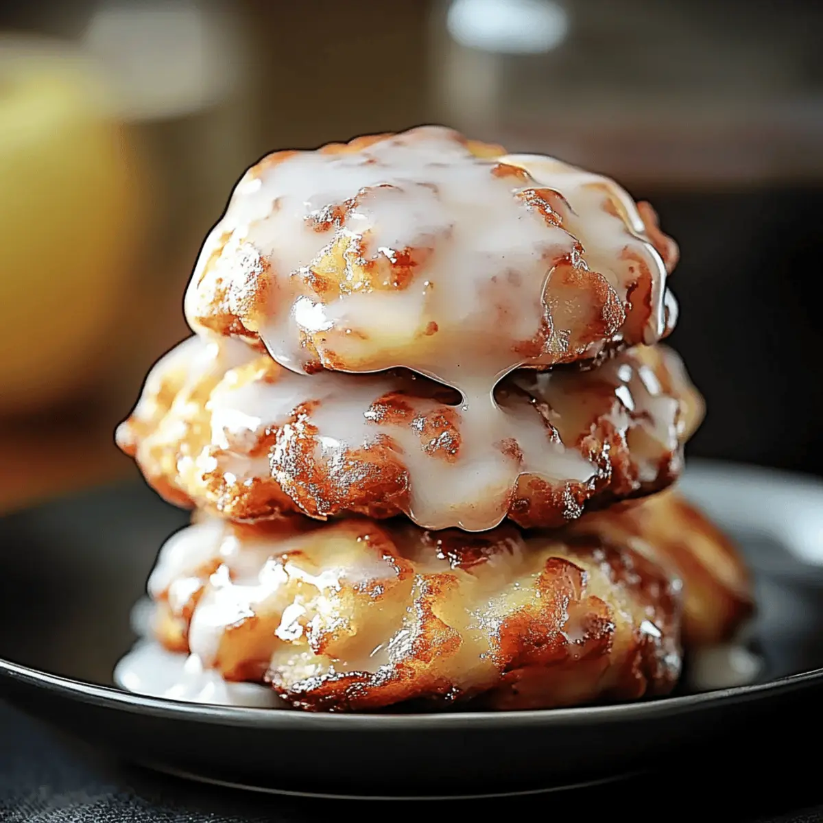 Baked Apple Fritters with Glaze