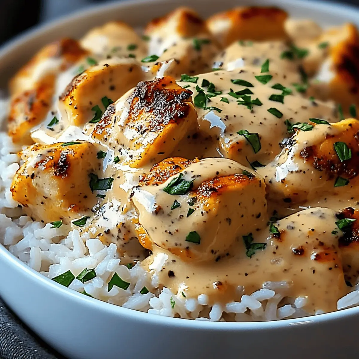 Creamy Smothered Chicken and Rice