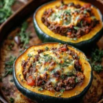 Healthy Stuffed Acorn Squash Beef Filling