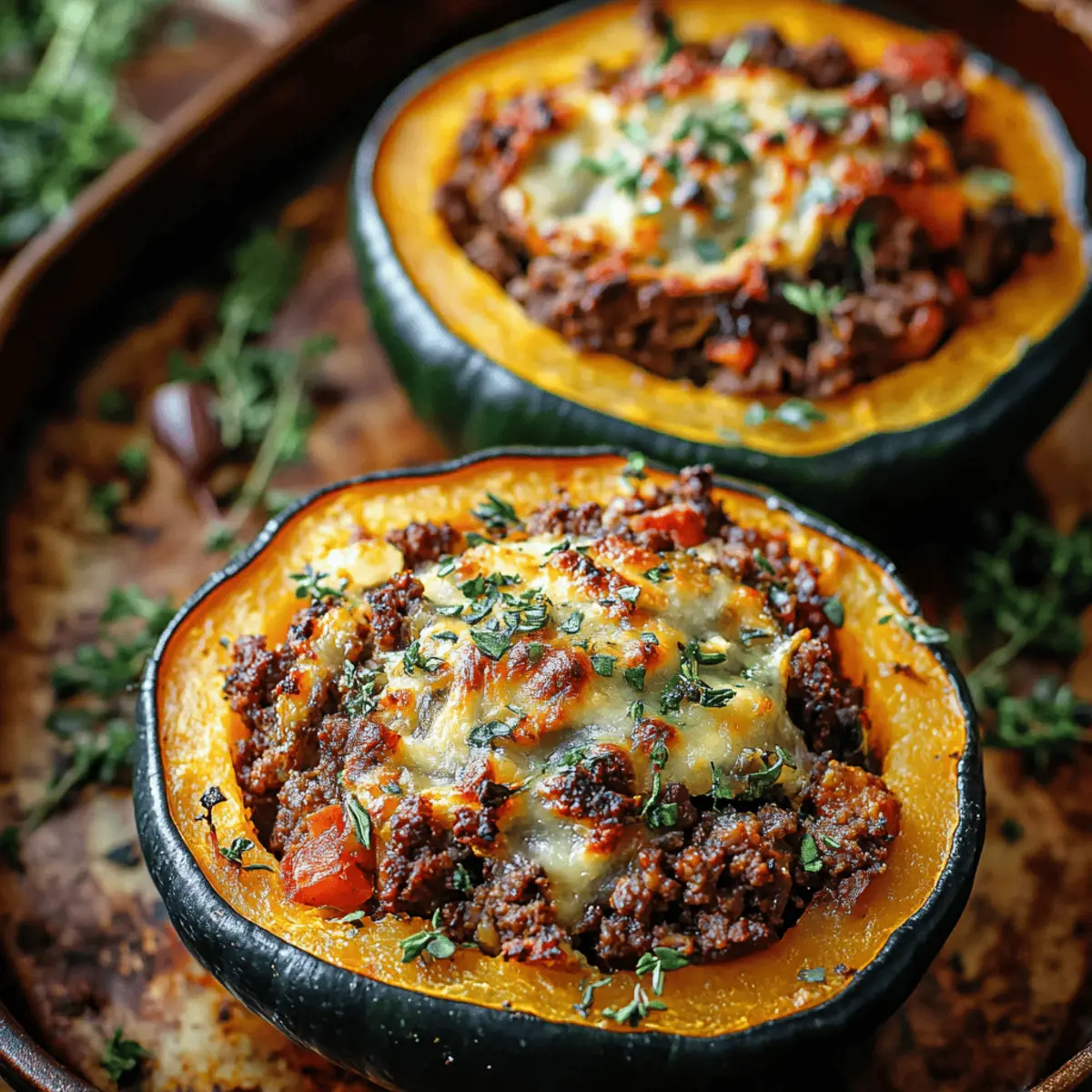 Healthy Stuffed Acorn Squash Beef Filling