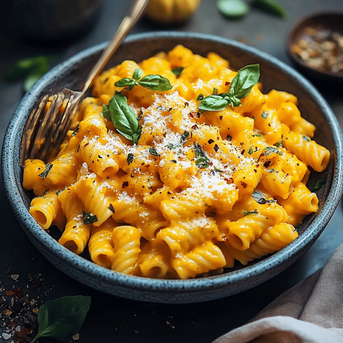Pasta with Creamy Pumpkin Sauce