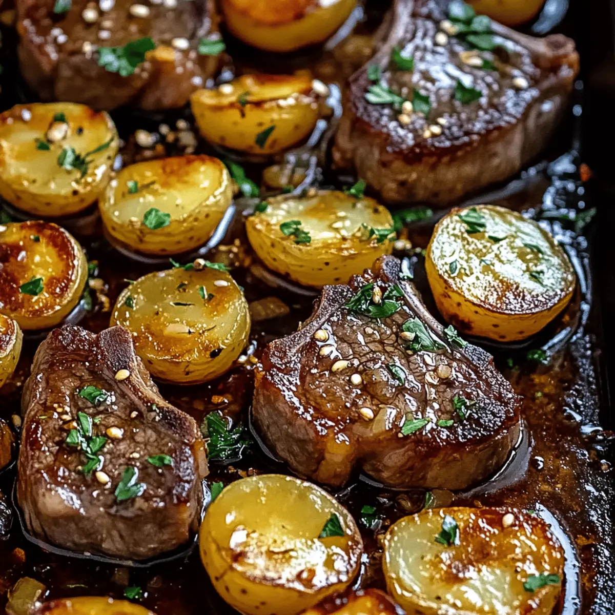 Sheet Pan Beef Chops and Potatoes
