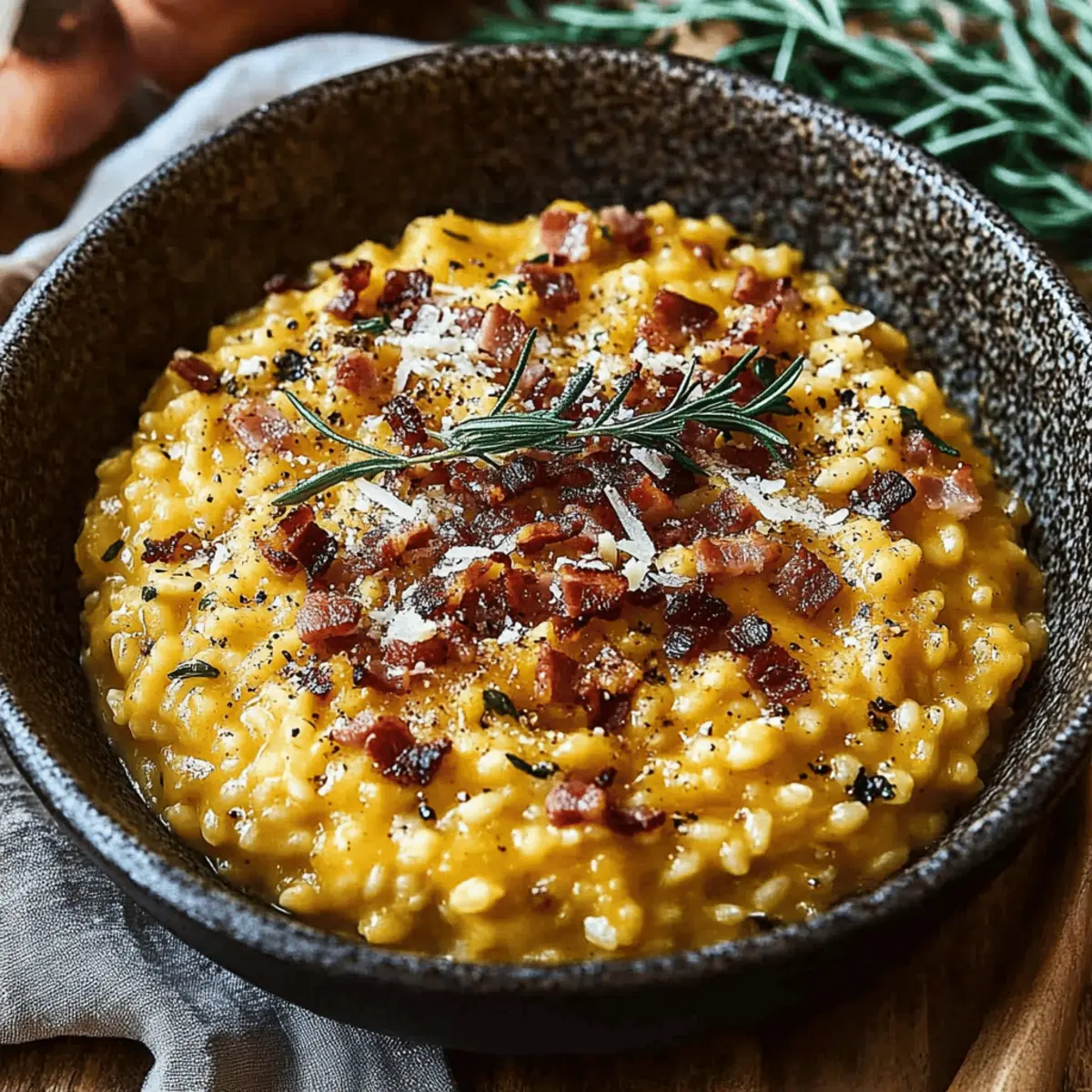 Pumpkin Bacon Parmesan Risotto