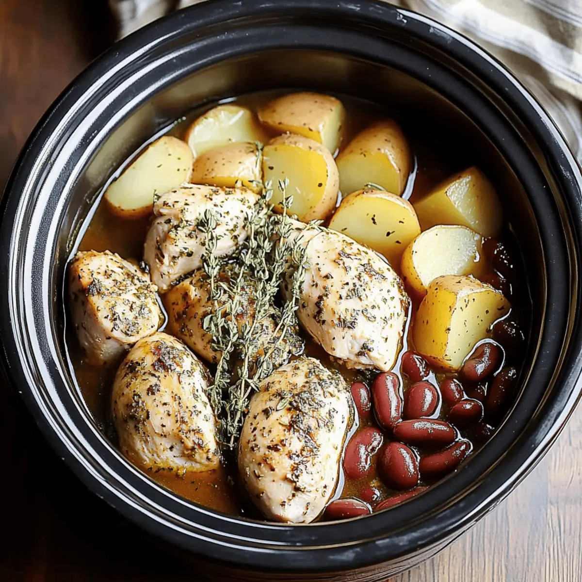 Crockpot Chicken Potatoes Beans