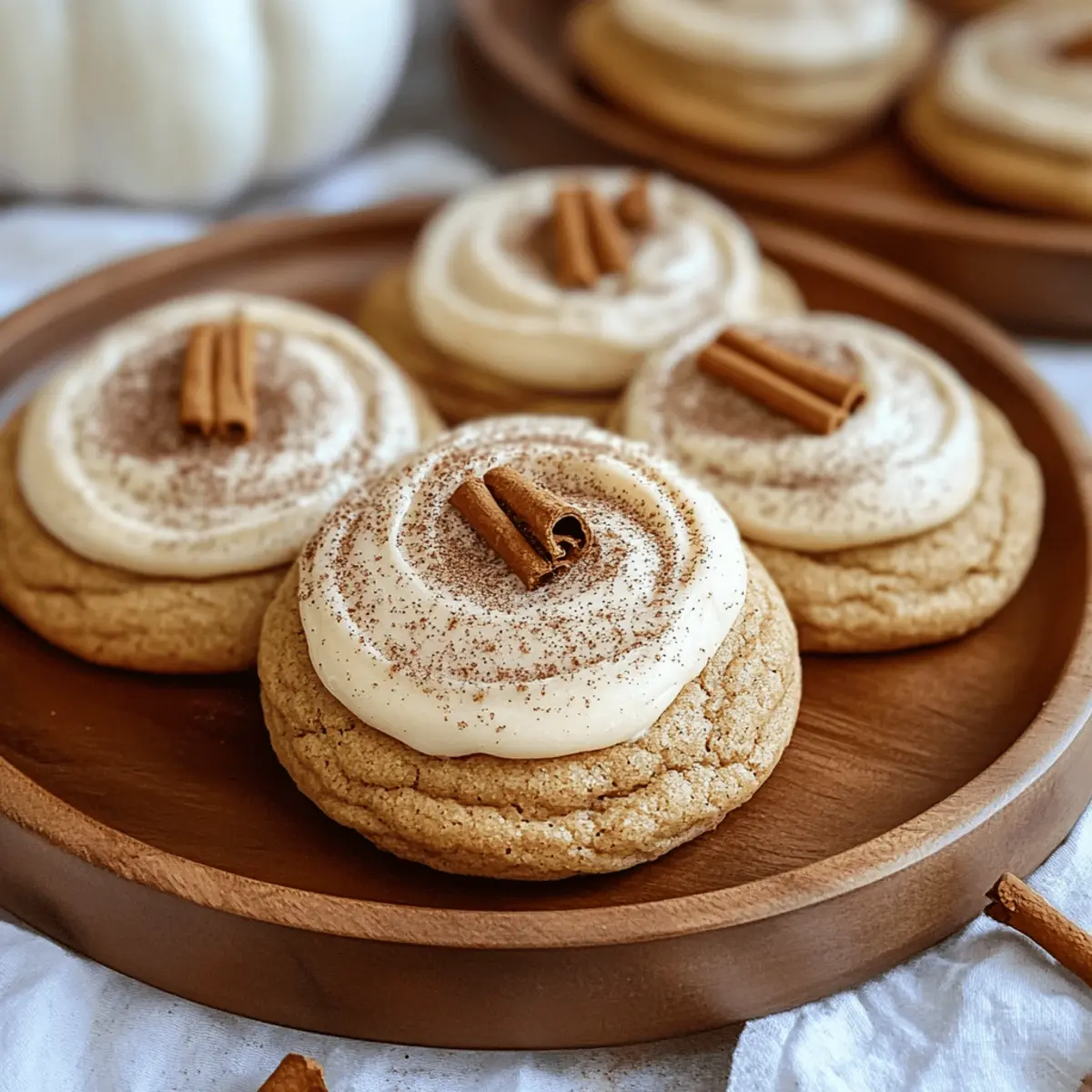 Soft Pumpkin Cookies + Cinnamon Frosting