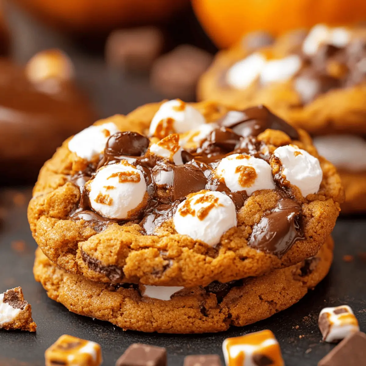 Pumpkin Smores Cookies