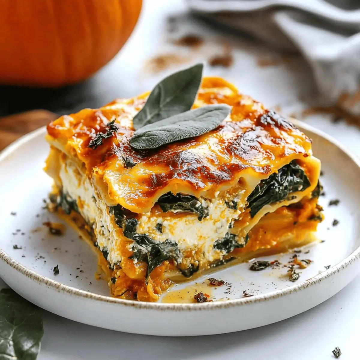 Pumpkin Spinach Lasagna