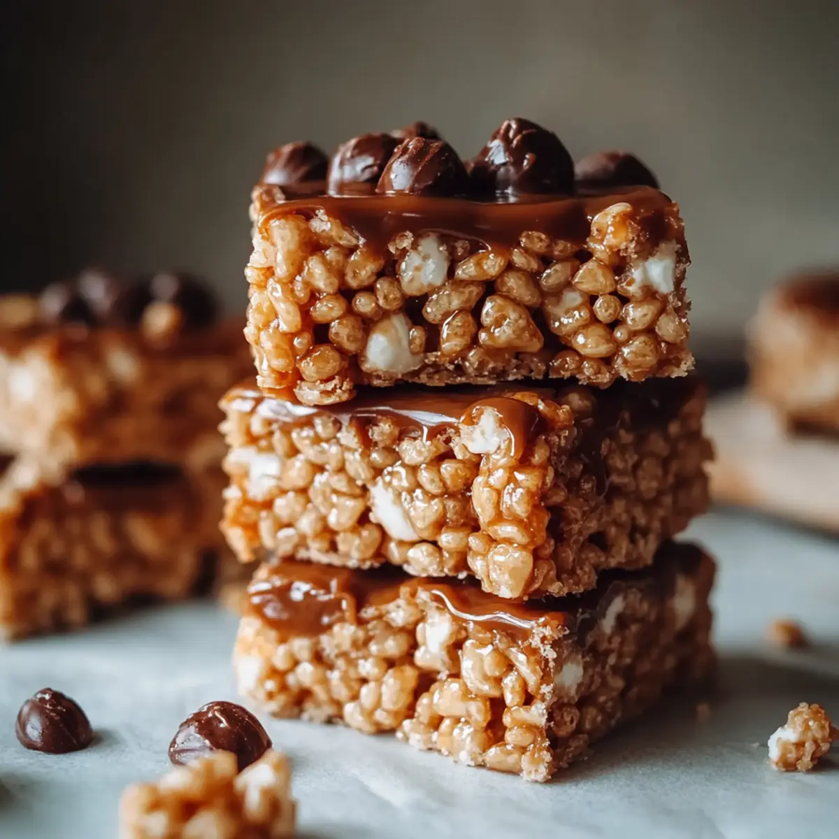 Caramel Turtle Rice Krispie Treats