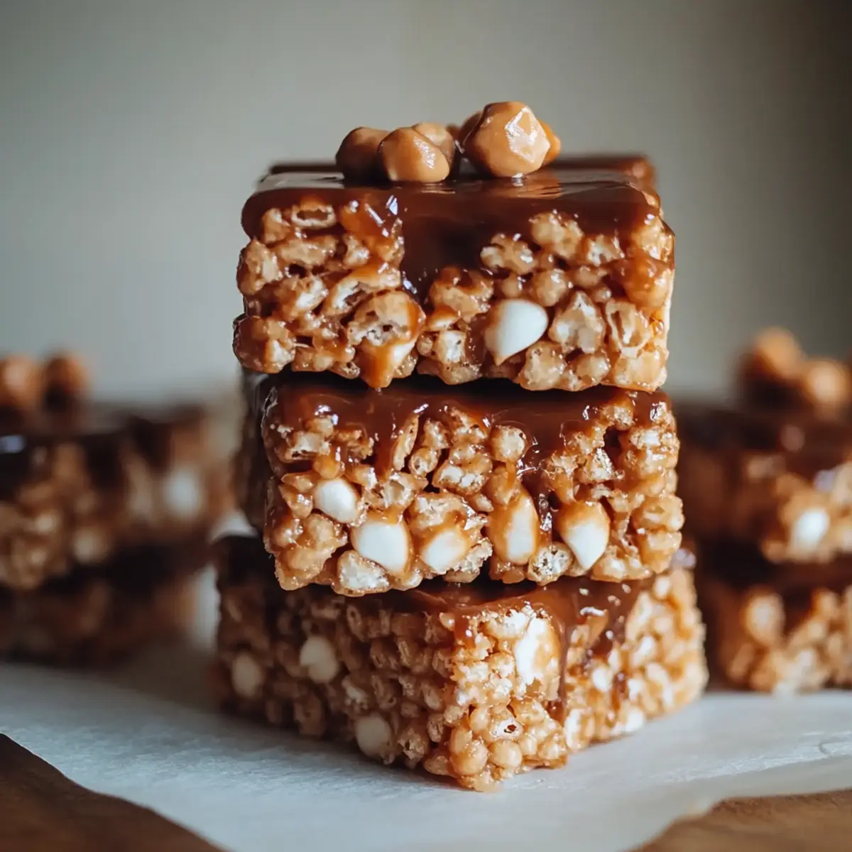 Caramel Turtle Rice Krispie Treats