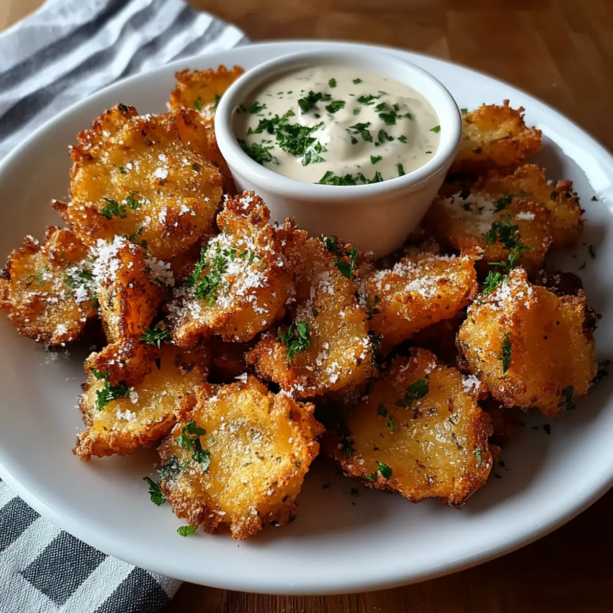 Champignons Frits Croustillants avec Sauce Ranch Maison
