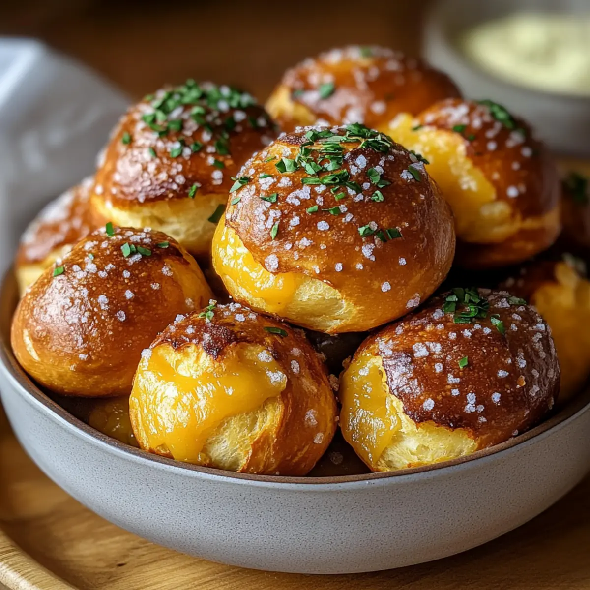 Cheesy Pumpkin Stuffed Pretzel Bites