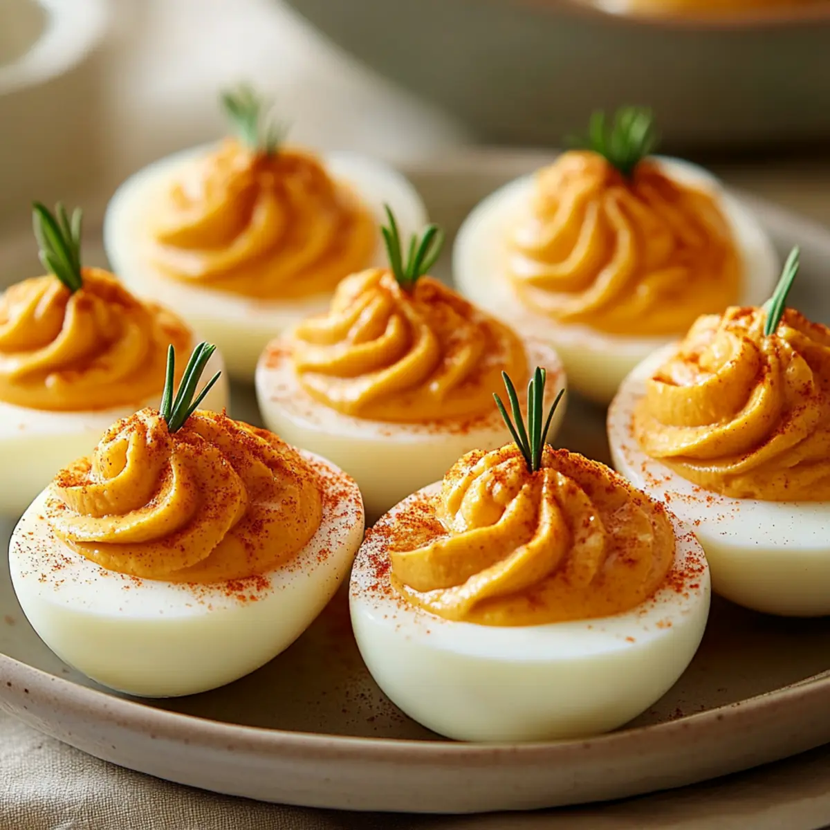 Creamy Pumpkin Deviled Eggs
