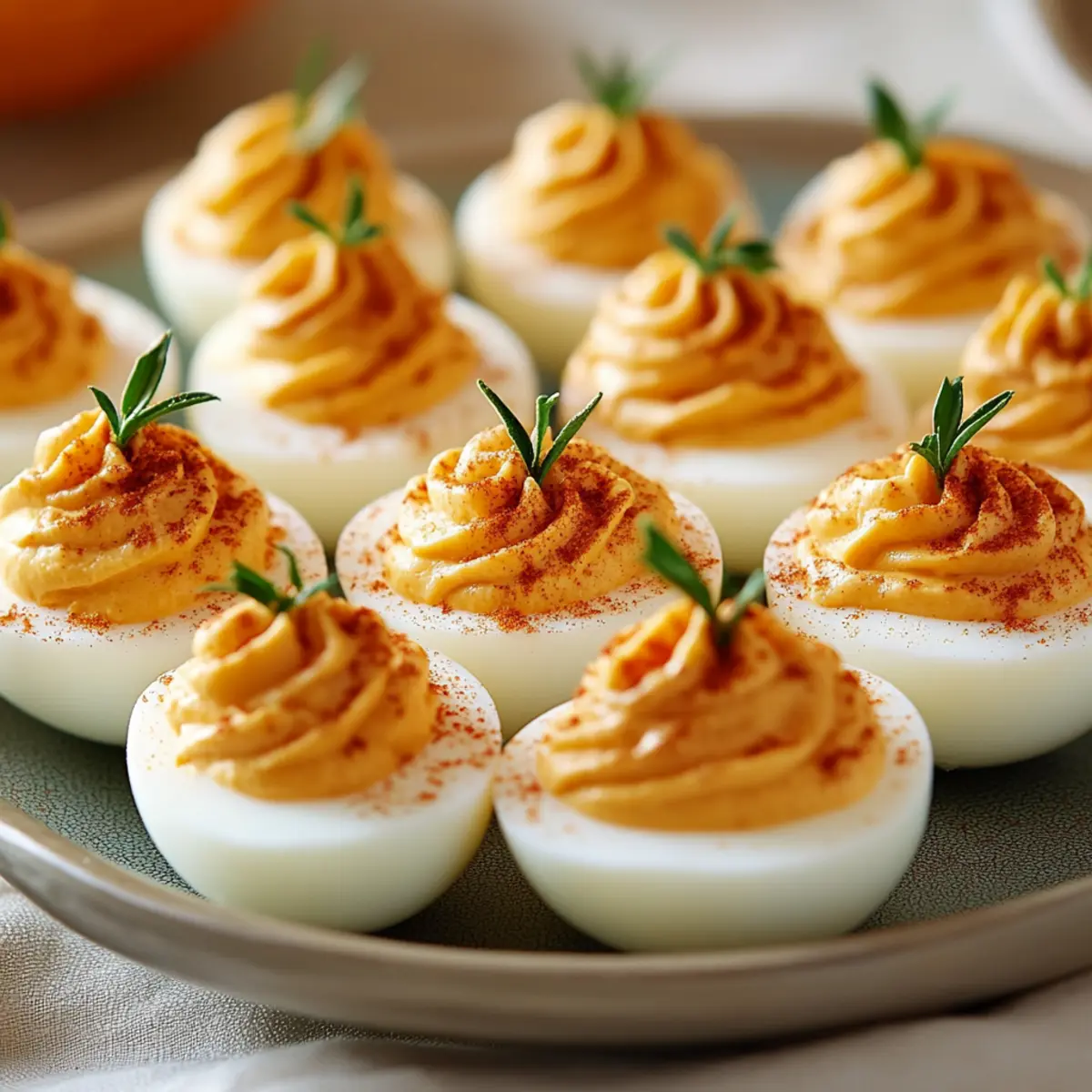 Creamy Pumpkin Deviled Eggs