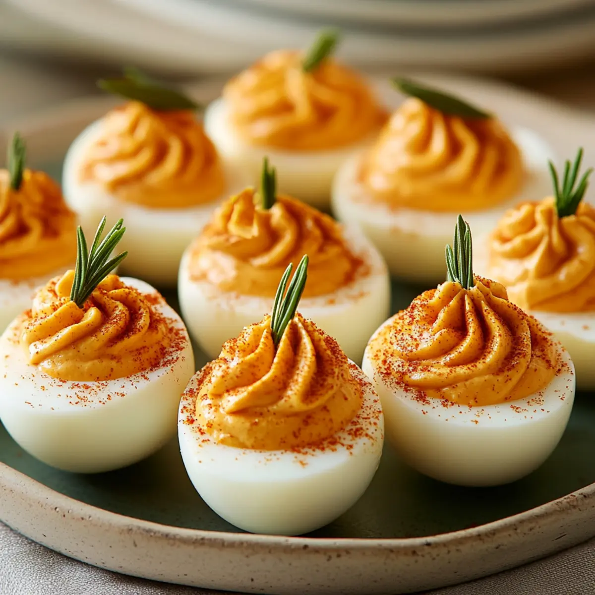 Creamy Pumpkin Deviled Eggs