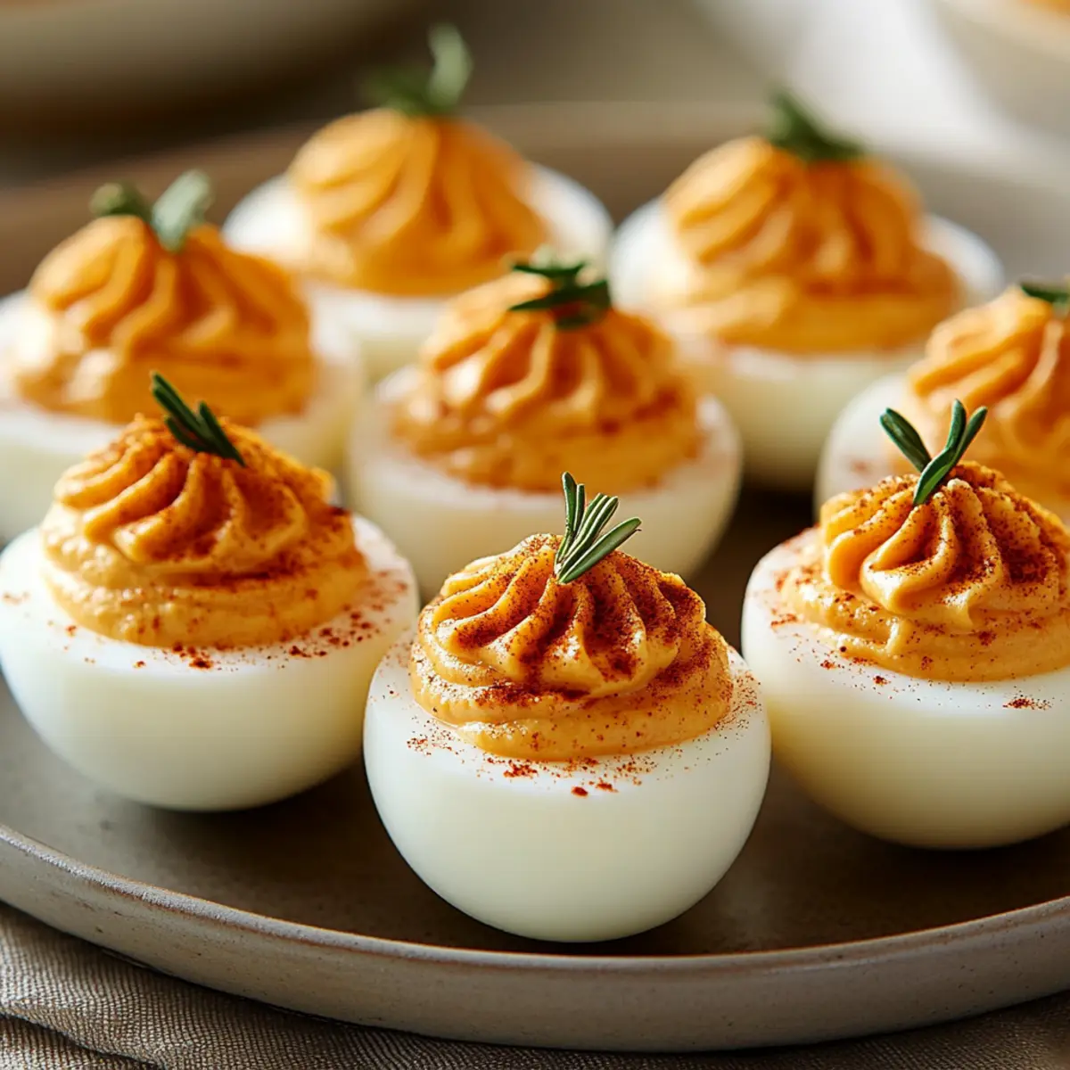 Creamy Pumpkin Deviled Eggs
