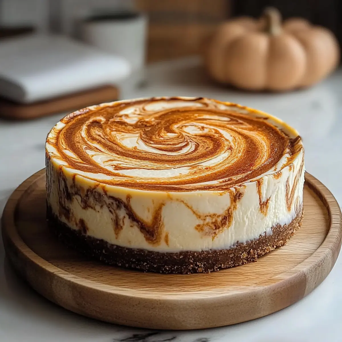 Creamy Pumpkin Swirl Cheesecake