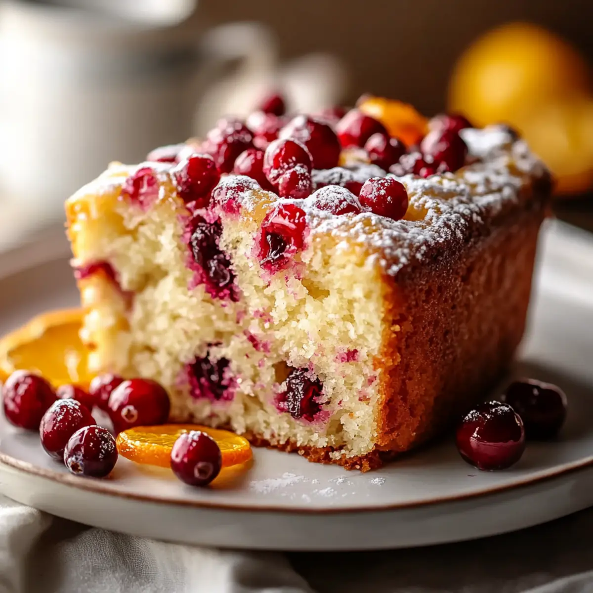Fluffy Cranberry Orange Breakfast Cake