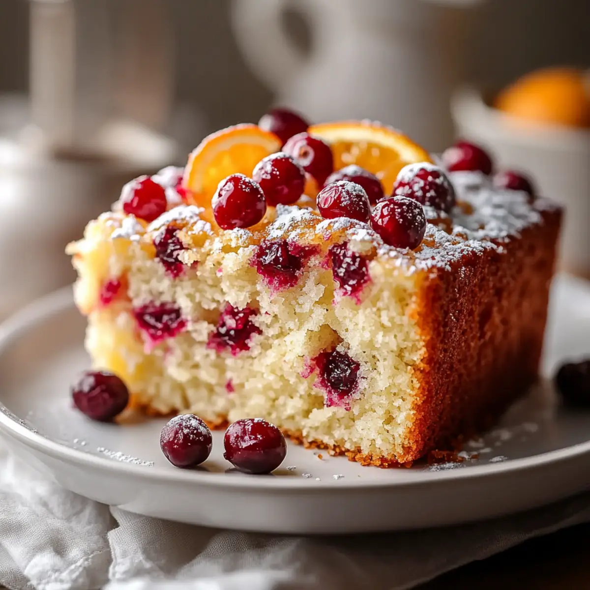 Fluffy Cranberry Orange Breakfast Cake