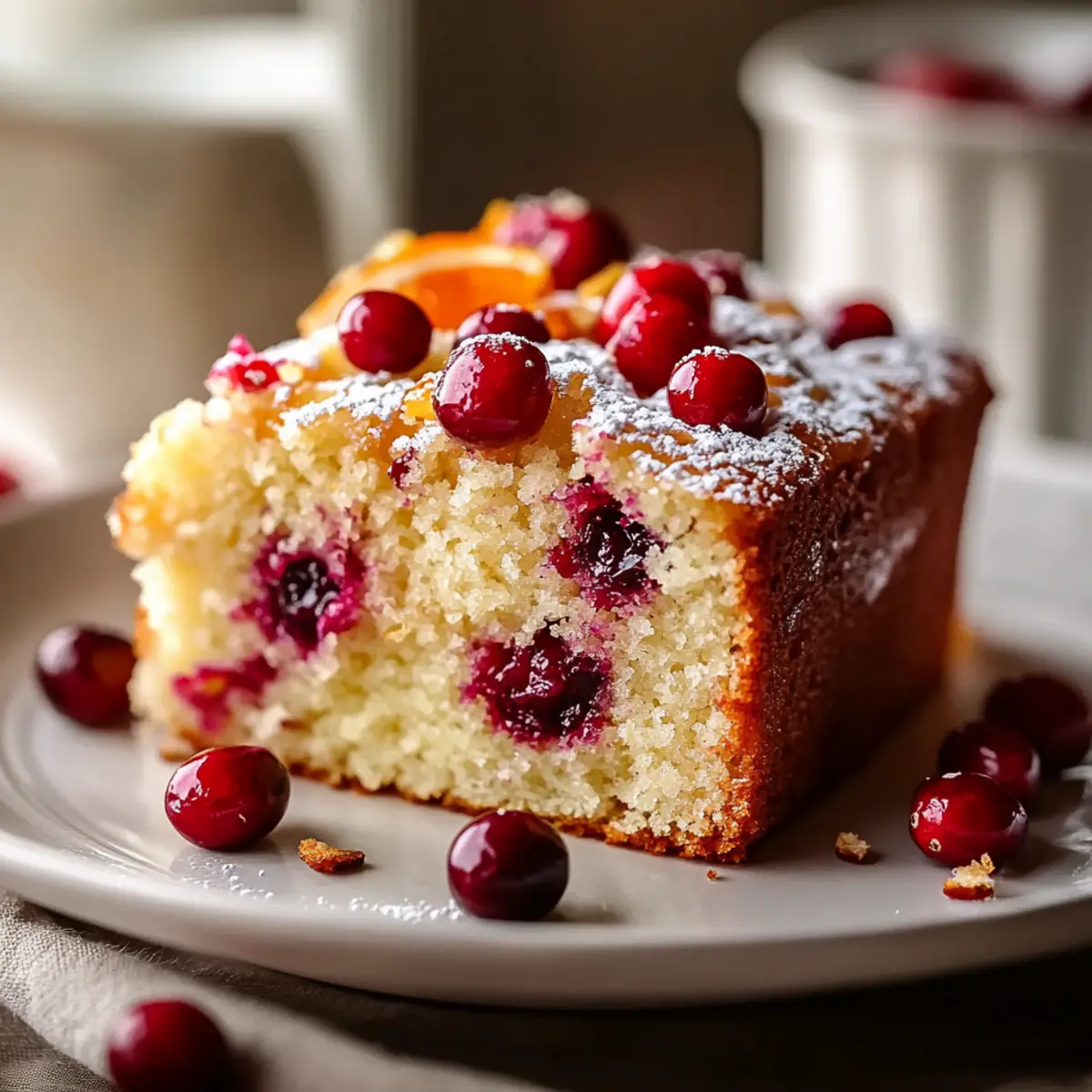 Fluffy Cranberry Orange Breakfast Cake