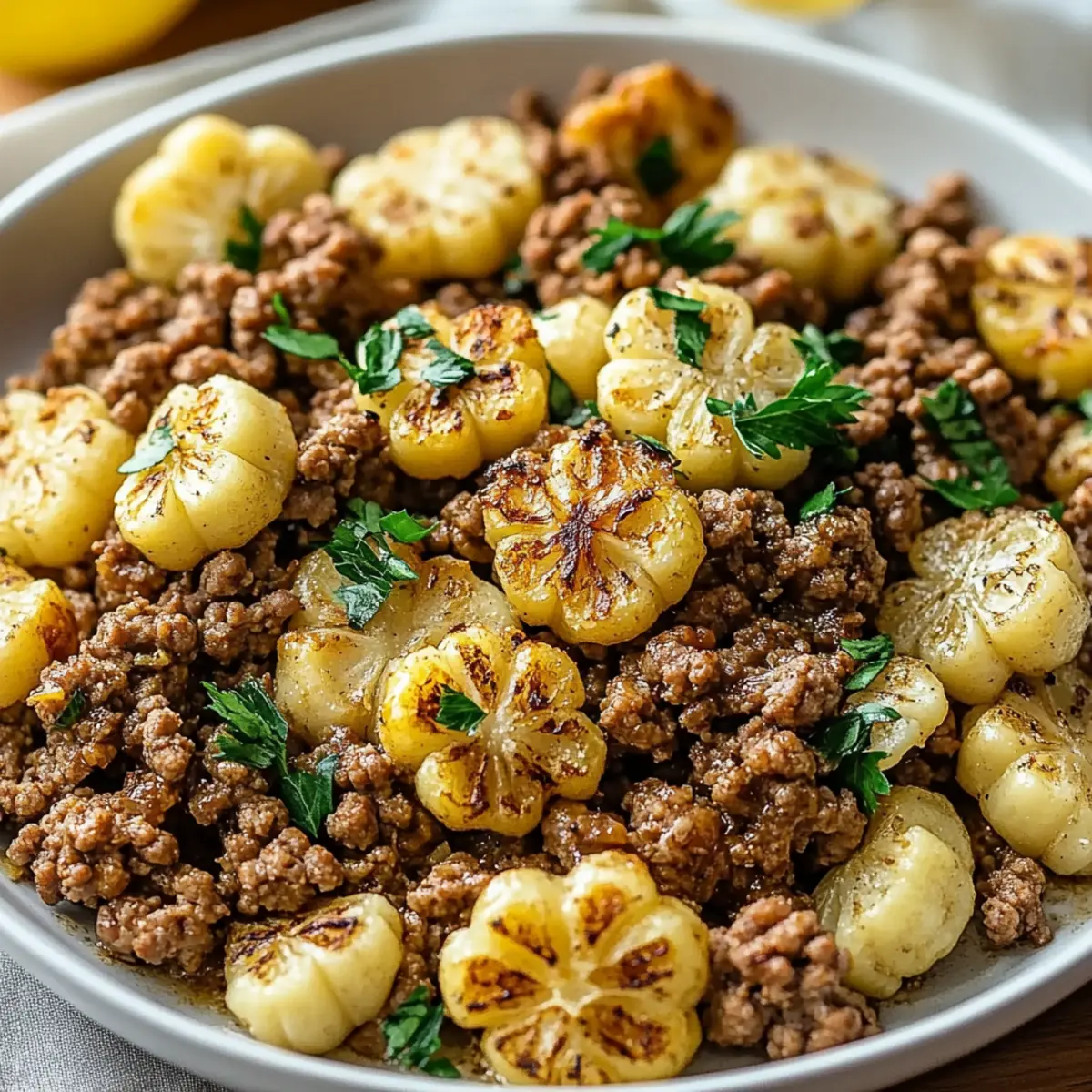 Garlic Butter Ground Turkey Skillet
