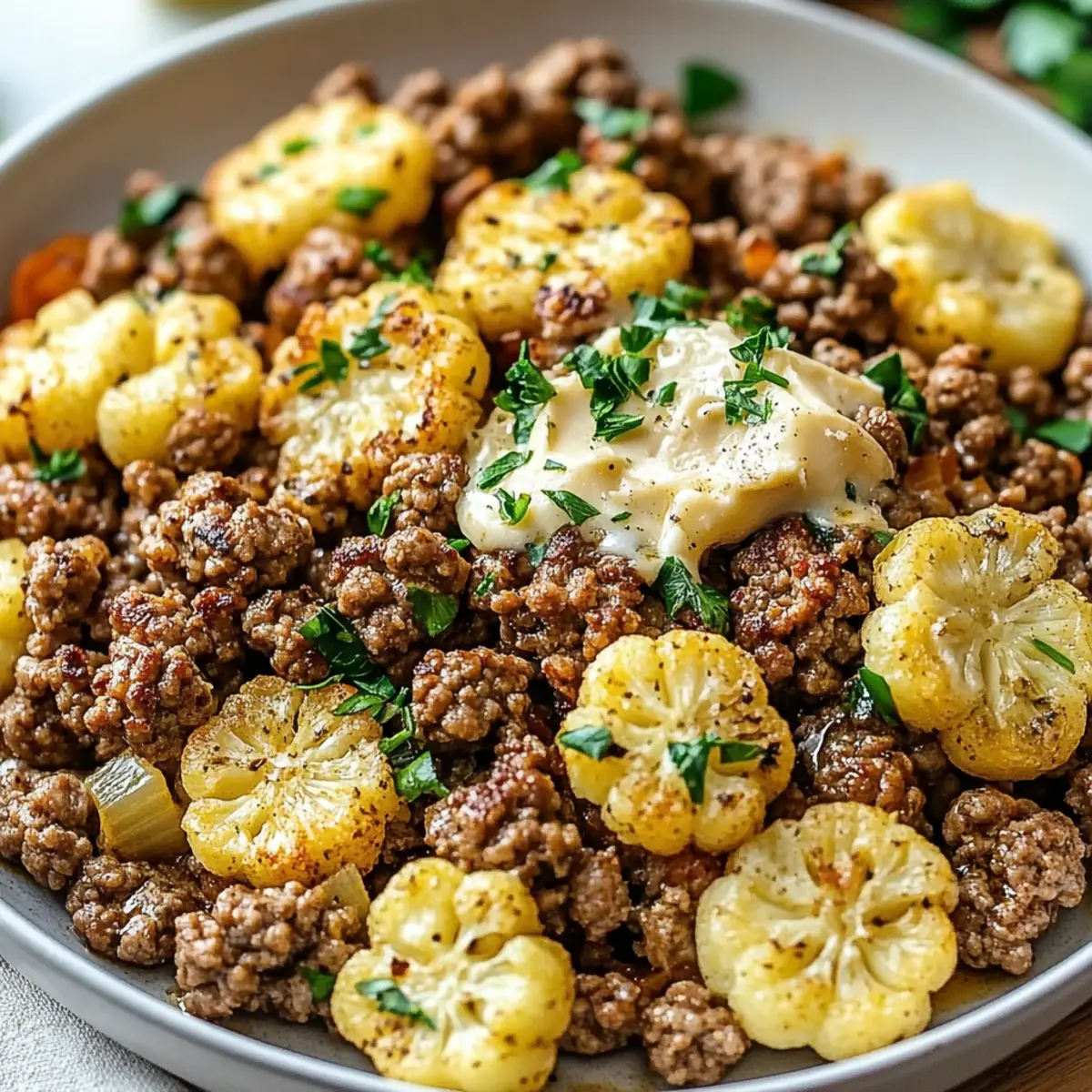 Garlic Butter Ground Turkey Skillet