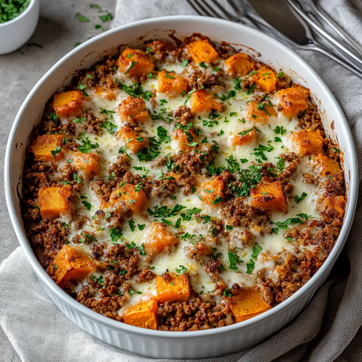 Ground Turkey Sweet Potato Bake