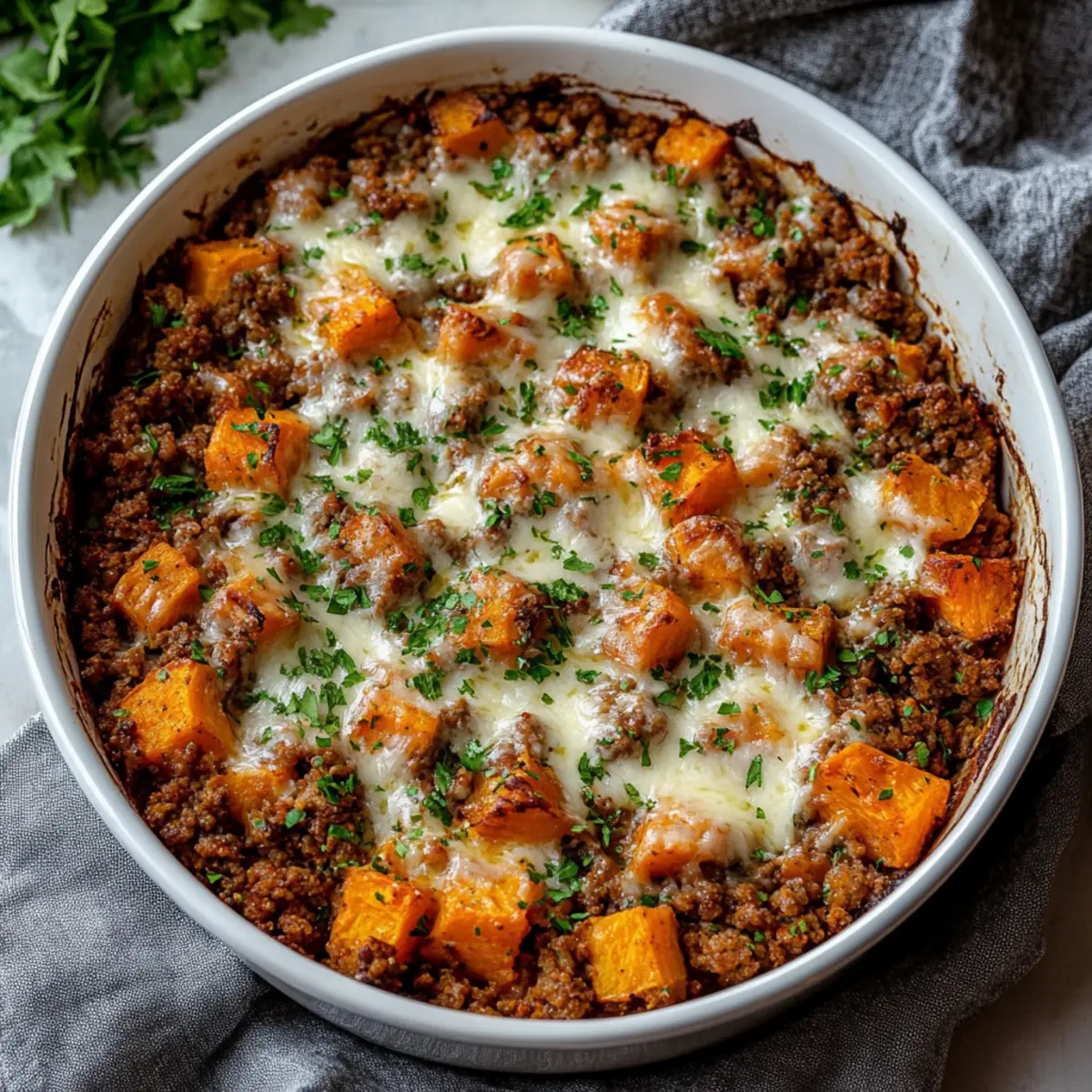 Ground Turkey Sweet Potato Bake