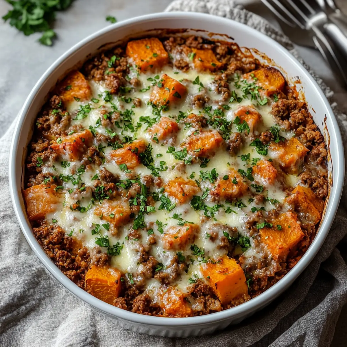 Ground Turkey Sweet Potato Bake